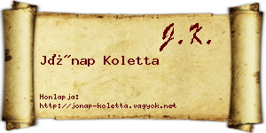 Jónap Koletta névjegykártya
